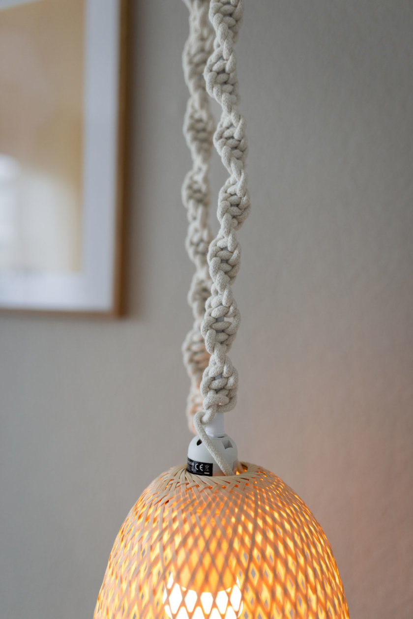 Diy Anleitung Rattan Makramee Lampe F R Das Schlafzimmer