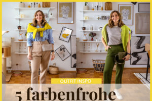 Auf dem Modeblog stelle ich euch 5 Frühlingsoutfits in knalligen Farben vor mit Fokus auf die Modetrends 2023.